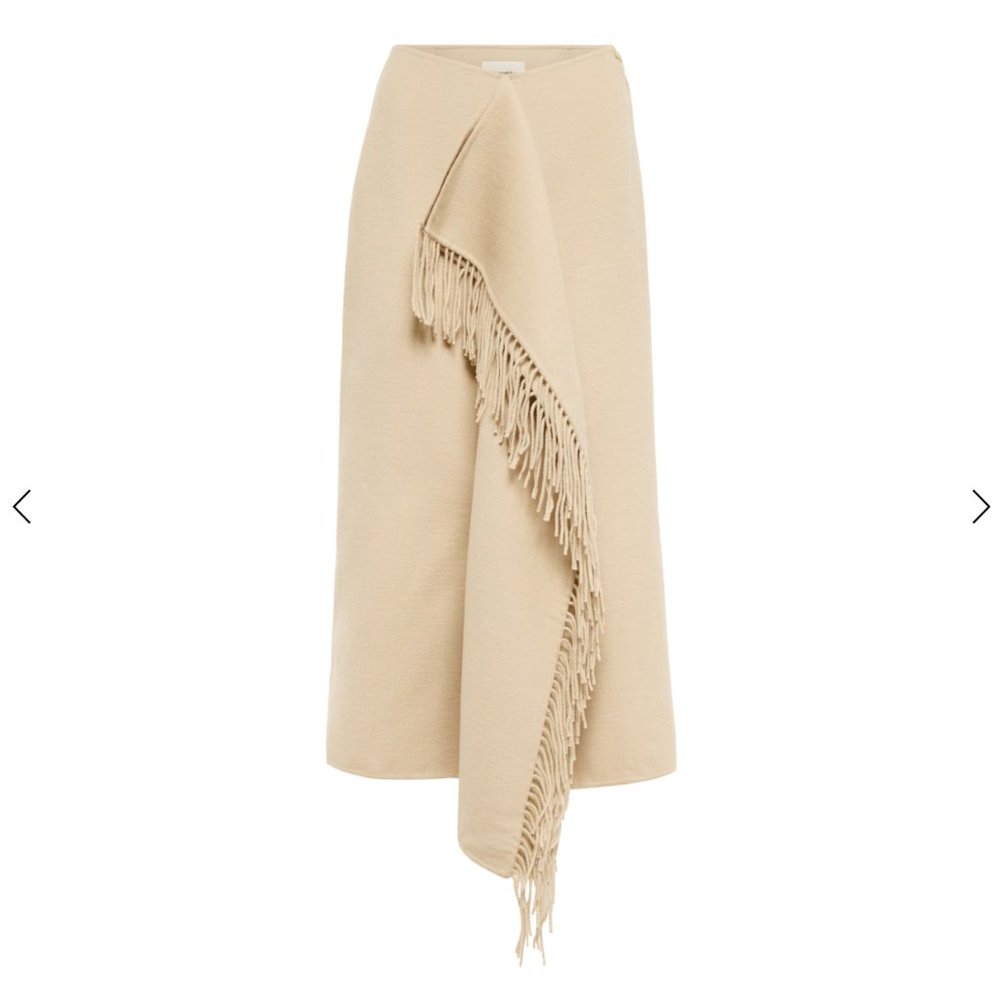 NWT NANUSHKA Liza fringed wool and silk skirt (L)